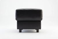 Velmont Genuine Leather Black Footstool