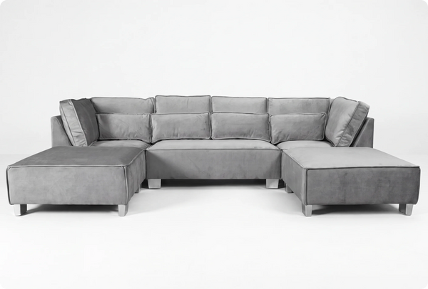 royale grey u shape sofa