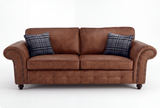 Savile Tan Suede 3 Seater Sofa