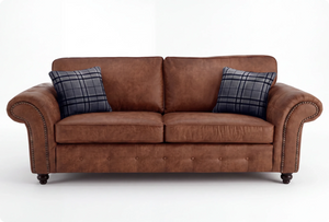 Savile Tan Suede 3 Seater Sofa