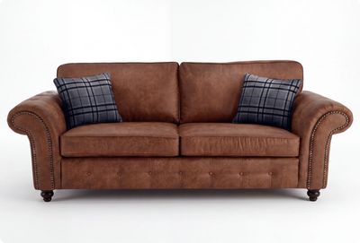 Savile Tan Suede 3 Seater Sofa