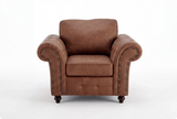 Savile Tan Suede Armchair