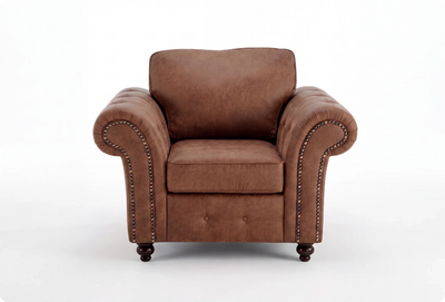 Savile Tan Suede Armchair