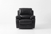 Serano Black Leather Manual Recliner Armchair
