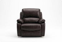 Serano Brown Leather Manual Recliner Armchair