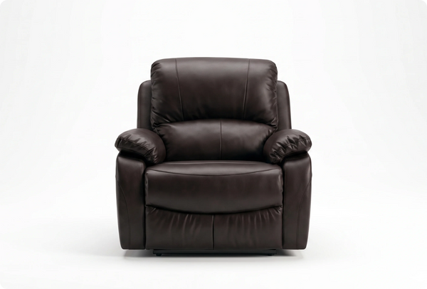 Serano Brown Leather Manual Recliner Armchair
