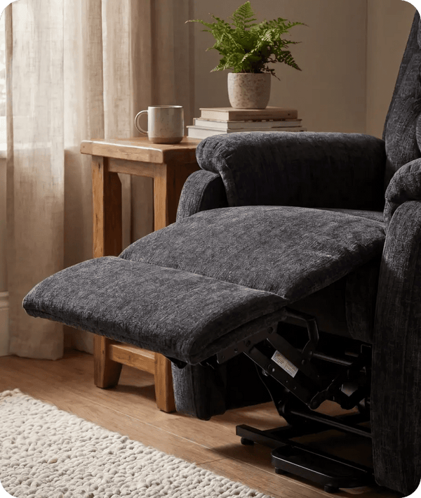 Oliver Black Fabric Rise & Recline Mobility Chair