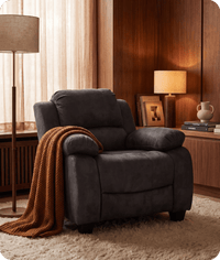 Veloura Charcoal Fabric Armchair