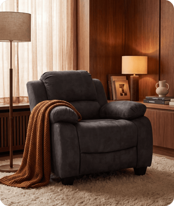 Veloura Charcoal Fabric Armchair