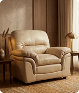 Florence Cream Leather Armchair