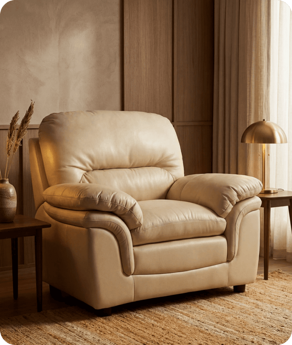 Florence Cream Leather Armchair
