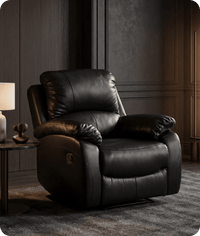 Serano Black Leather Manual Recliner Armchair