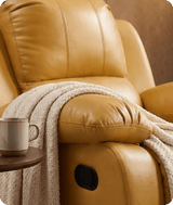 York Leather Mustard Manual Recliner Armchair