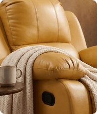 York Leather Mustard Manual Recliner Armchair