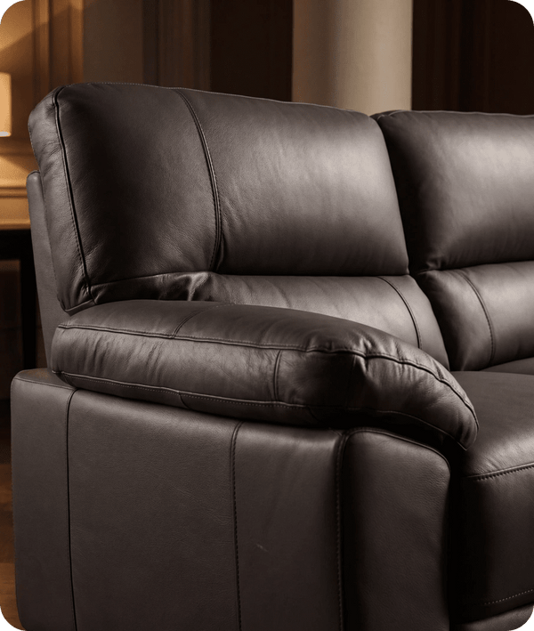 Dalmore Genuine Leather Grey 2 Seater Sofa