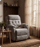 Oliver Light Grey Fabric Rise & Recline Mobility Chair