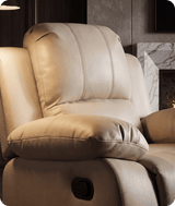 York Cream Leather Manual Recliner Armchair