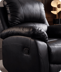 Serano Black Leather Manual Recliner Armchair