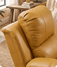York Leather Mustard Manual Recliner Armchair