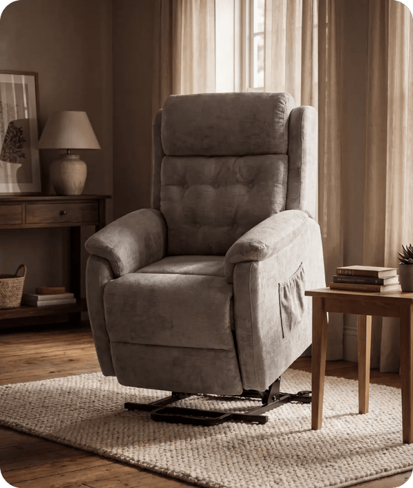 Oliver Light Grey Fabric Rise & Recline Mobility Chair