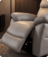 Torino Genuine Leather Light Grey Electric Power Recliner Armchair