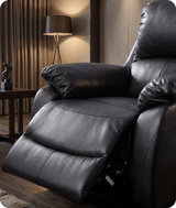 Serano Black Leather Manual Recliner Armchair