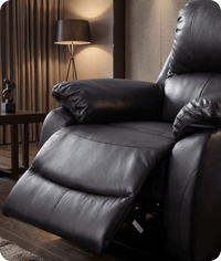 Serano Black Leather Manual Recliner Armchair