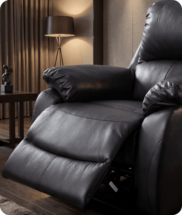 Serano Black Leather Manual Recliner Armchair