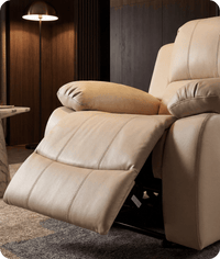 York Cream Leather Manual Recliner Armchair