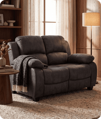 Veloura Charcoal Fabric 2 Seater Sofa