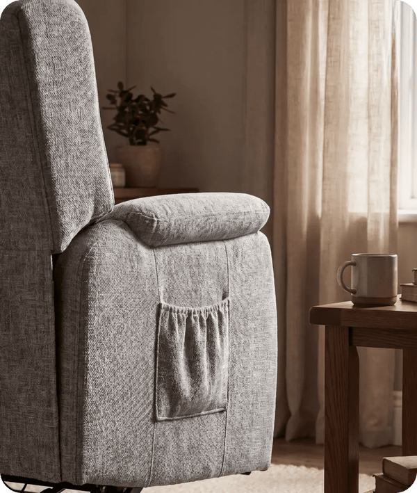 Oliver Light Grey Fabric Rise & Recline Mobility Chair