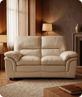 Florence Cream Leather 2 Seater Sofa