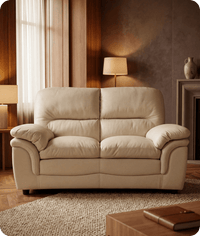 Florence Cream Leather 2 Seater Sofa