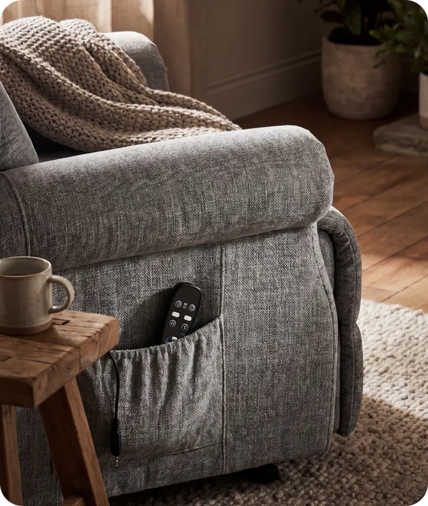Derby Grey Fabric Rise & Recline Mobility Chair
