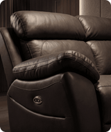 Torino Genuine Leather Grey Electric Power Recliner 2 Seater Sofa