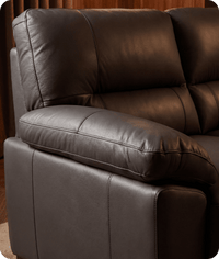 Dalmore Genuine Leather Grey 3 Seater Sofa