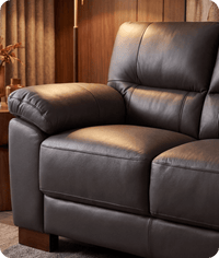 Dalmore Genuine Leather Grey 3 Seater Sofa