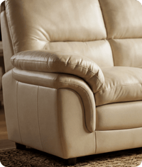 Florence Cream Leather 2 Seater Sofa