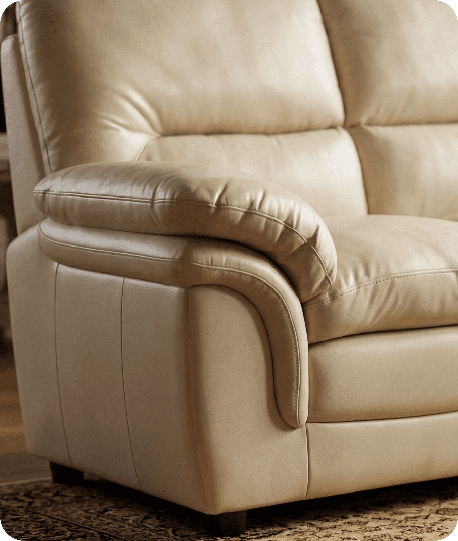 Florence Cream Leather 2 Seater Sofa