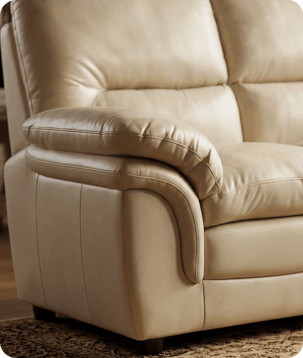 Florence Cream Leather 2 Seater Sofa