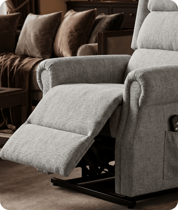 Cambridge Light Grey Fabric Rise & Recline Mobility Chair