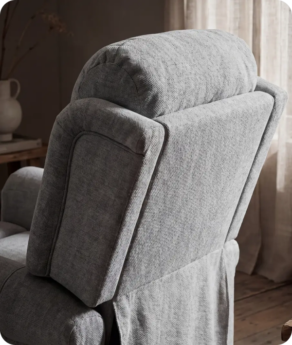 Derby Light Grey Fabric Rise & Recline Mobility Chair