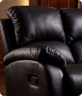 Serano Black Leather Manual Recliner 3 Seater Sofa