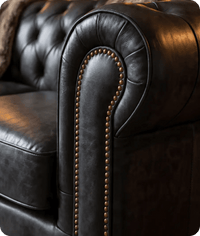 Chesterfield Green Leather Antique 3 Seater Sofa
