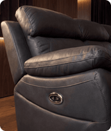 Torino Genuine Leather Grey Electric Power Recliner 3 Seater Sofa