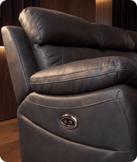 Torino Genuine Leather Grey Electric Power Recliner 3 Seater Sofa