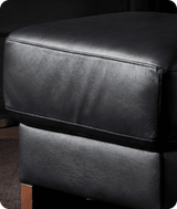 Dalmore Genuine Leather Black Footstool