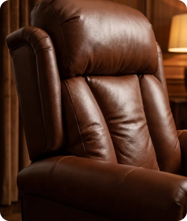 Derby Genuine Leather Tan Rise & Recline Mobility Chair