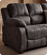 Veloura Charcoal Fabric 3 Seater Sofa