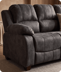 Veloura Charcoal Fabric 3 Seater Sofa